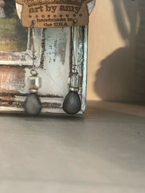 art by amy Gray Teardrop Dangle Earrings